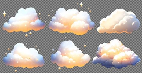 Cloud Banner, Stylized Clouds, Stylized Texture, Sky Effect, Cloud Effect, Cloud Texture, Cloud Illustration, Abstract Cloud, Colorful Clouds