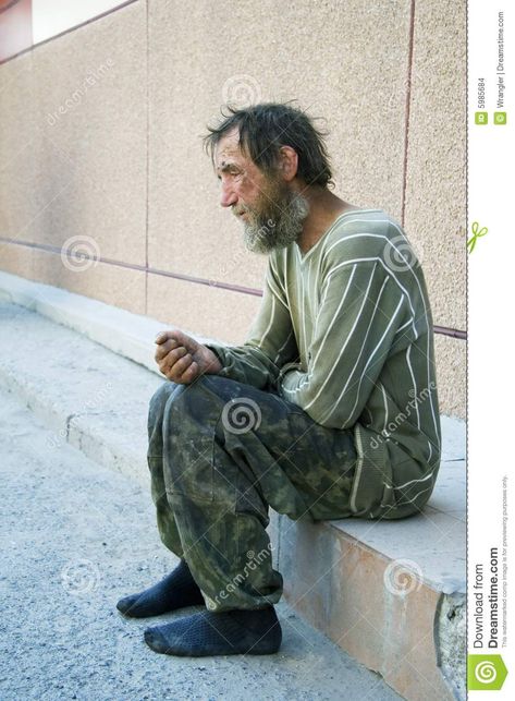 Photo about Portrait of poor homeless beggar sitting on the city sidewalk. Image of hopelessness, human, hopeless - 5985684 City Sidewalk, World Poverty, Homeless People, Man Sitting, Moon Photography, Brave New World, Figure Poses, Anatomy Art, Hulk