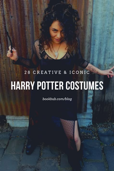 28 of the best, most creative costume ideas for Harry Potter fans.  #HarryPotter #costumes #HarryPottercostumes Harry Potter Villians Costume, Cheap Harry Potter Costumes, Harry Potter Fancy Dress Women, Harry Potter Fancy Dress Ideas, Cute Harry Potter Costumes For Women, Harry Potter Female Costumes, Harry Potter Theme Party Costume, Harry Potter Costume Adult Women, Quick Harry Potter Costume Easy Diy