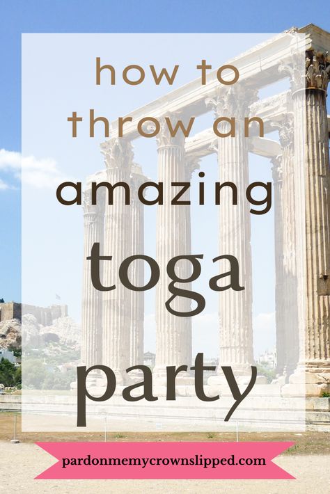 Rome Party, Greek Party Theme, Greece Party, Roman Toga, Toga Party, Greek Wine, Party Hacks, Fun Party Games, Teen Party