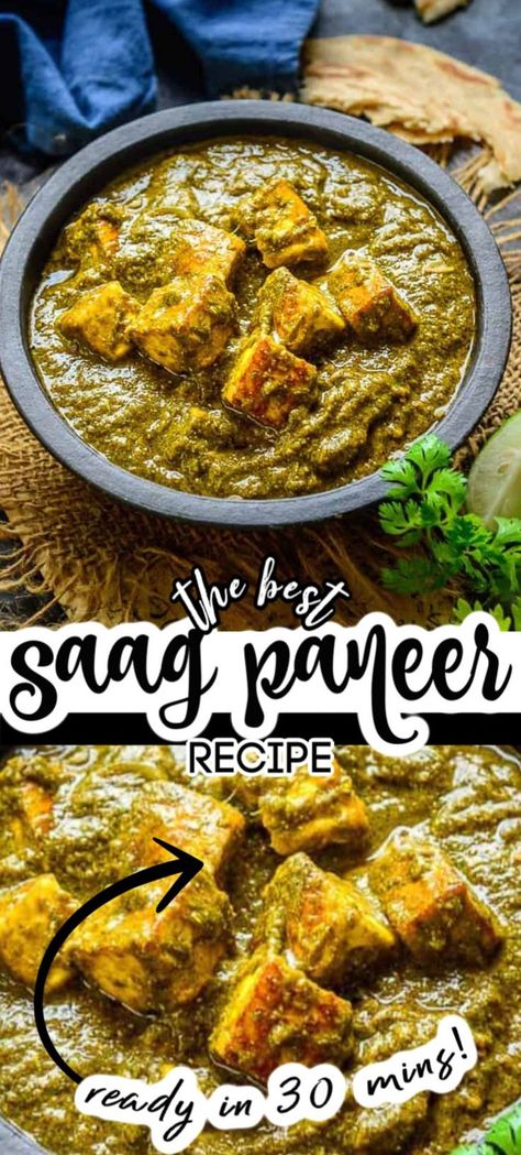 Authentic Saag Paneer Recipe, Saag Paneer Recipe, Mix Vegetable Recipe, Saag Recipe, Green Leafy Vegetables, Saag Paneer, Easy Food Recipes, Paneer Dishes, Paneer Recipe