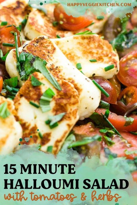 Recipes With Halloumi Cheese, Houllomi Recipes, Halloumi Recipes Dinner, Marinated Halloumi, Halloumi Tomato, Halloumi Cheese Recipes, Halloumi Recipes, Haloumi Recipes, Caprese Pizza