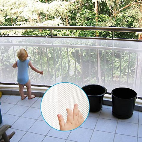 Amazon.com : Adsoner Child Safety Net - 10ft L x 2.5ft H, Balcony, Patios and Railing Stairs Netting, Safe Rail Net for Kids/Pet/Toy, Sturdy Mesh Fabric Material (White) : Baby Crib Tent, Baby Bed Canopy, Crib Safety, Remodel Farmhouse, Interior Drawing, Rail Guard, Fairy Statues, Decor Videos, Safety Net