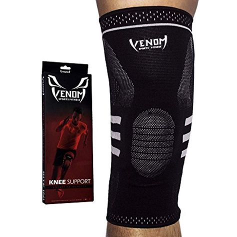 Venom Knee Sleeve Compression Brace - Elastic Support and Side Stabilizers for Runner's Knee, Jumper's Knee, Arthritis Pain, ACL, Basketball, Soccer, CrossFit, Lifting, Running, Sports, Men, Women * Click on the image for additional details. (This is an affiliate link) Crossfit Lifts, Knee Meniscus, Jumpers Knee, Improving Circulation, Braces Elastics, Runners Knee, Knee Compression Sleeve, Fitness Motivation Pictures, Knee Support