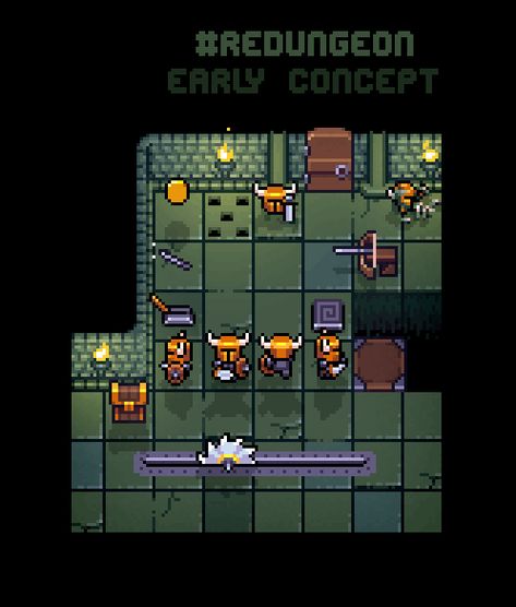 Pixel art dungeon, early concept art of #Redungeon game. @eneminds Indie Game Art, Pixel Art Background, Pixel Characters, Gameboy Color, Pixel Animation, Pixel Art Tutorial, 2d Game Art, Cool Pixel Art, Pixel Art Characters