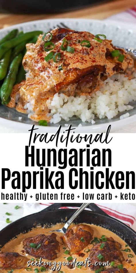 Hungarian Paprika Chicken, Hungarian Chicken Paprikash, Hungarian Chicken, Mouth Chicken, Wine Punch, Hungarian Paprika, Chicken Paprikash, Hungarian Cuisine, Paprika Sauce