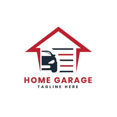 Vector garage home logo concept for auto... | Premium Vector #Freepik #vector Garage Logo Design, Car Garage Logo Design, Car Shop Logo Design, Car Workshop Logo Design, Car Rental Logo Design, Auto Dealership Logo, Garage Logo, Garage House, Home Logo