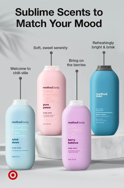 Method Bodywash, Method Body Wash Aesthetic, Target Body Care, Stocking Gift Ideas, Self Care Shower, Method Body Wash, Wash Day Routine, Target Shopping, Glow Products