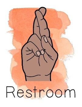 R- RestroomS- Need SuppliesW-Water... Classroom Hand Signals, Bathroom Pass, Hand Signals, Gender Inclusive, Type Posters, Social Emotional Learning, Social Emotional, Teacher Store, Teachers Pay Teachers