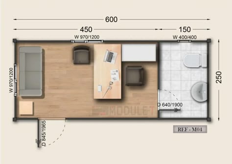 Office Container, Prefabricated Building, 20ft Shipping Container, Shipping Container Office, Small Office Design Interior, Office Floor Plan, Tiny Office, Site Office, Container Office