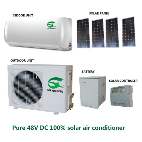 Solar Powered Air Conditioner, Solar Refrigerator, Solar Air Conditioner, Solar Ac, Diy Solar Power, Small Wind Turbine, Basic Electrical Wiring, Split System Air Conditioner, Portable Power Supply