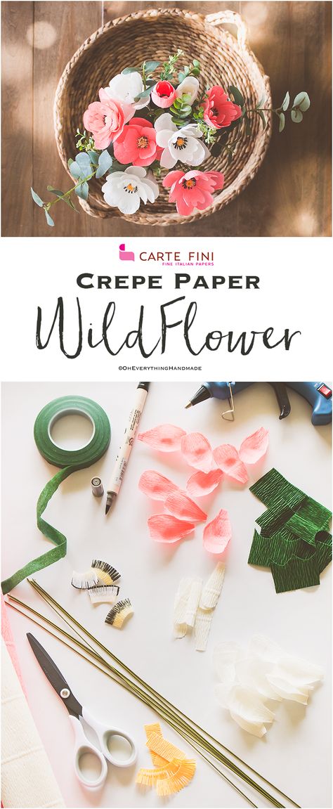 I am so stoked to finally show you some Crepe paper flower tutorials. If you are subscribed to my newsletter, then you may have read in my monthly June newsletter that I have partnered with cartefini.com, which is very exciting for me. Paper Flower Wall Art, Diy Flores, Fleurs Diy, How To Make Paper Flowers, Crepe Paper Flowers, Paper Flower Bouquet, Paper Flower Wall, Tissue Paper Flowers, Paper Flower Tutorial