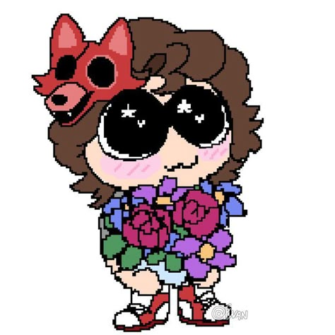 Afton Fanart, Michael Afton, Afton Family, Fnaf Comics, Fnaf Stuff, Cute Emoji, Fnaf Memes, Fnaf Funny, Holding Flowers