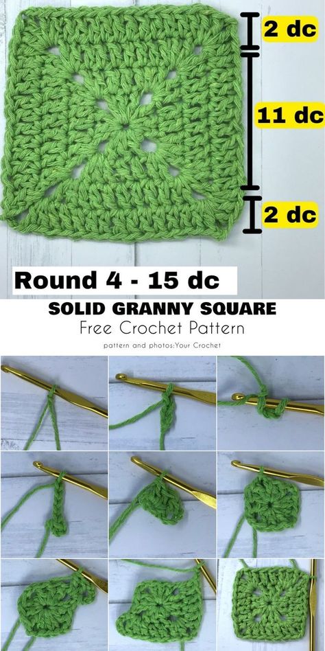 A step-by-step guide on How to Crochet a Solid Granny Square | Your Crochet | Bloglovin’ Crop Top Pattern Free, Crochet Crop Top Pattern Free, Granny Square For Beginners, Crochet Granny Square Beginner, Top Pattern Free, Granny Square Pattern Free, Crochet A Granny Square, Solid Granny Square, Crochet Granny Square Tutorial