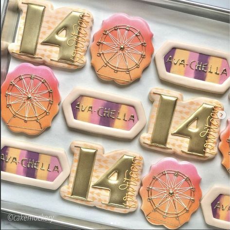 Coachella Cookies Birthday Parties, Coachella Dessert Table, Coachella Table Decor, Cochella Theme First Birthday, Coachella Wedding Theme, Coachella Party Favors, Coachella Food Ideas, Coachella Birthday Cake, Coachella Cake Ideas