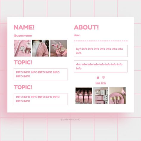 Pink Carrd, Carrd Aesthetic, Kpop Template, Aesthetic Tutorial, Cute Kpop, Picture Templates, Carrd Inspo, Learning Process, Rosé Blackpink