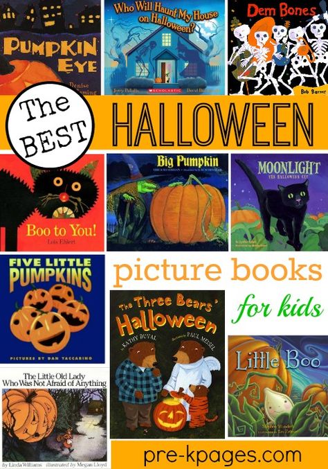 Halloween Books for Kids Halloween Theme Preschool, Halloween Picture Books, Storytime Themes, October Books, Halloween Books For Kids, Pre K Pages, Halloween Preschool, Fallen Book, Preschool Books