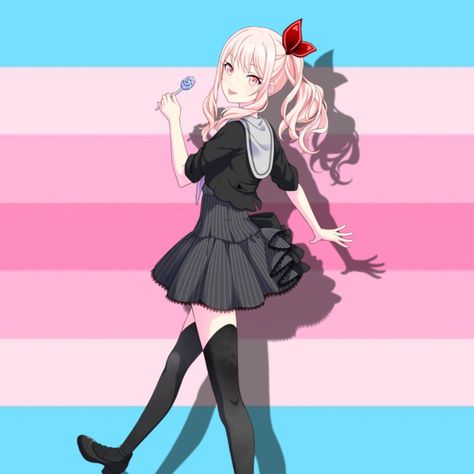 Mizuki Akiyama from project sekai with a transfem flag Trans Anime Character Pfp, Transfem Pfp, Transfem Outfits, Transfem Art, Gender Memes, Nonbinary Art, Gay Outfits, Man Gay, Trans Art