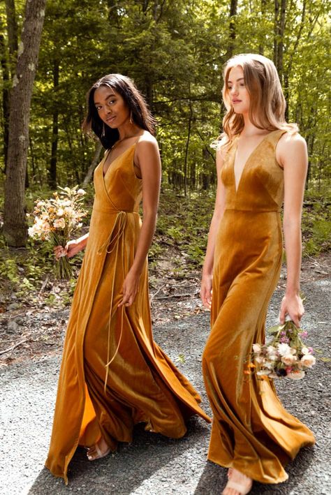 These Stylish Jenny Yoo Fall 2019 Bridesmaids Dresses are So Gorgeous We Literally Can’t Choose a Favorite Sophisticated Bridesmaid Dresses, Yellow Bridesmaid, Trendy Bridesmaids, Velvet Bridesmaid, Fall Bridesmaids, Velvet Bridesmaid Dresses, Yellow Bridesmaid Dresses, Mismatched Bridesmaids, Wedding Dress Guide