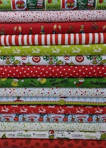 1/2 Yard Each of How The Grinch Stole Christmas Super Bundle from Dr Seuss Fabrics by Robert Kaufman 100% Quilt Shop Cotton - 15 Fabrics Grinch Quilt, Grinch Fabric, Dr Seuss Fabric, The Grinch Stole Christmas, Etsy Fabric, Grinch Stole Christmas, Christmas Bundle, Grinch Christmas, Christmas Quilt