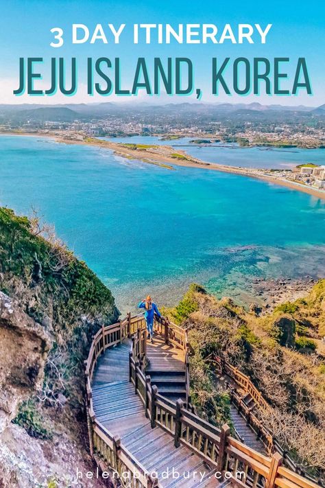 This Jeju Island 3 day itinerary is the perfect addition to your South Korea trip. With the best beaches, waterfalls, hiking trails and restaurants for your trip | 3 days in Jeju | jeju island 3 days | jeju 3 days | jeju itinerary 3 days | jeju island itinerary | itinerary jeju | best things to do in jeju | where to go in jeju island south korea travel | jeju island what to do | what to do in jeju island south korea itinerary | jeju island places to visit | jeju island south korea nature Jeju Island Itinerary, South Korea Beautiful Places, Jeju Itinerary, South Korea Destinations, Korea Beautiful Places, South Korea Itinerary, South Korea Nature, Korea Itinerary, Korea Nature