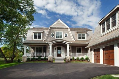 Tour a dreamy Nantucket style home with a farmhouse twist in Minnesota Nantucket Style Homes Exterior, Nantucket Style Homes, Nantucket Home, Nantucket Style, Gambrel Roof, Tiny House Trailer, Tudor Style Homes, House Backyard, Homes Exterior