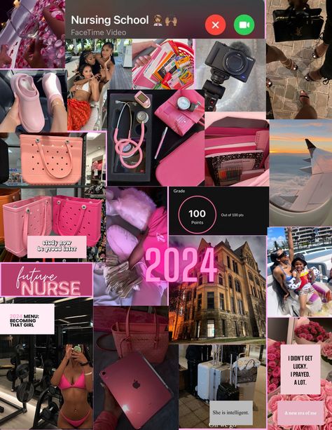 Nurse Aesthetic Vision Board, 2024 Vision Board Nursing School, Nursing Vision Board Wallpaper Laptop, Nurse Collage Aesthetic, Lpn Asethic, Labor And Delivery Nurse Aesthetic Black Women, Ipad Wallpaper Nursing Student, Nursing School Aesthetic Black Women, Nursing Dream Board