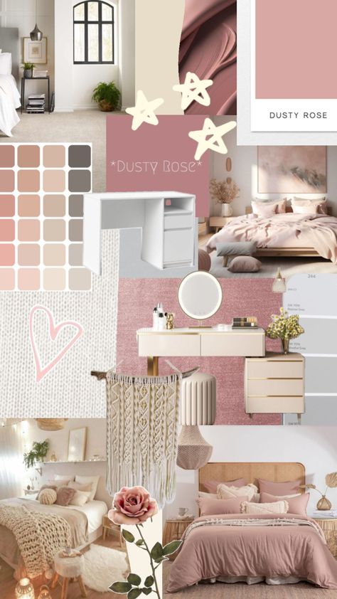 Gray White Bedroom, Dusty Rose Bedroom, Rose Bedroom, Rose Beige, White Bedroom, Dusty Rose, Gray White, Room Design, Bedroom