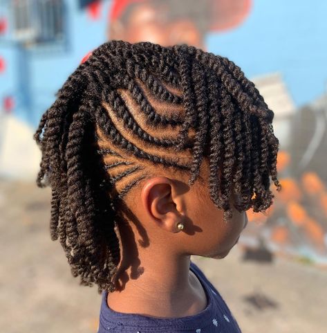 Braided Mohawk With Twist, Flat Twists Natural Hairstyles, Scalp Twist Natural Hair, Flat Twist Styles For Kids, Secondary School Hairstyles In Nigeria, Flat Twist Kids Hairstyles, Cornrow Hairstyles For School Natural Hair, Two Stand Flat Twist Natural Hair, Natural Kids Hairstyles Braids