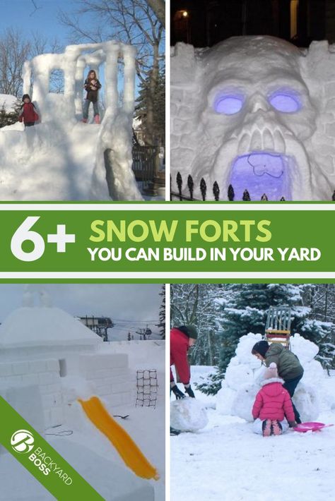 Backyard Snow Ideas, Snow Igloo Diy How To Build, How To Build An Igloo, Garden Igloo Decorating Ideas, Snow Ideas Outdoor, Snow Building Ideas, Snow Fort Ideas, Rectangular Backyard Design, Large Backyard Design