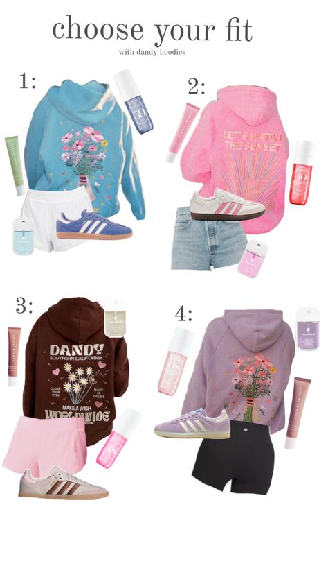 dandy hoodie outfits 🩵🩷🤎💜 Dandy Hoodie Outfit, Dandy Outfit, Dandy Hoodie, Hoodie Outfits, Airport Fits, Cute Lazy Day Outfits, Lazy Day Outfits, School Fits, Hoodie Outfit