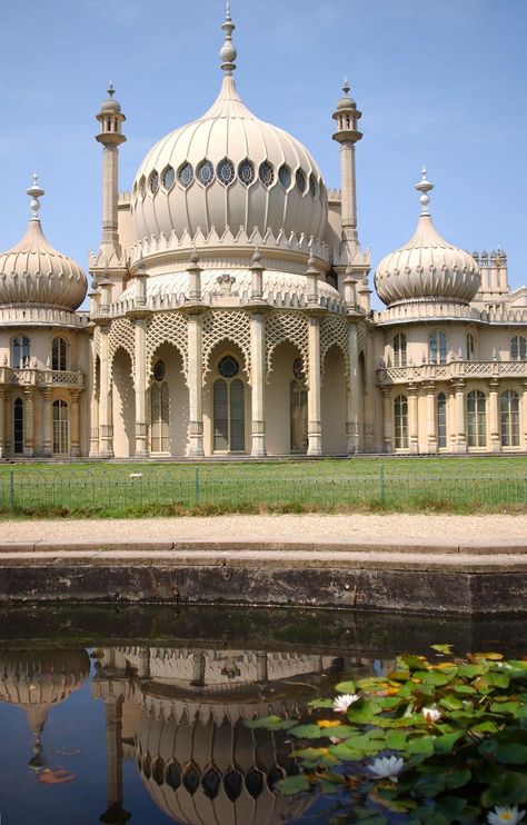 The Royal Pavilion, Brighton, West Sussex. Brighton Royal Pavilion, Brighton Architecture, Mermaid Palace, Royal Pavilion Brighton, Brighton Pavilion, Moorish Architecture, Royal Pavilion, Brighton England, Types Of Architecture