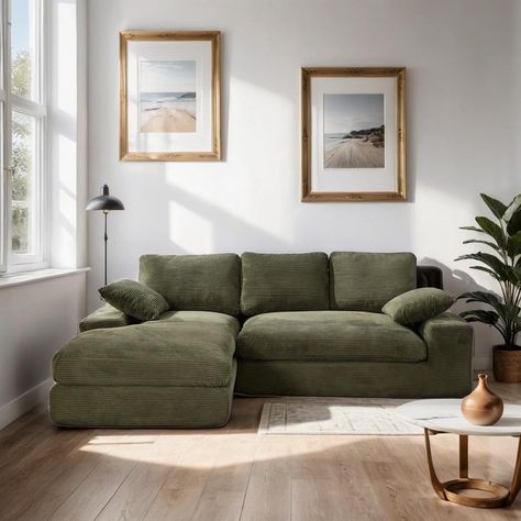 Modern L-Shape Modular Sectional Living Room Sofa Set Sleeper Sofa - Bed Bath & Beyond - 41424996 Cool L Shaped Sofa, Living Room Decor L Shaped Couch, L Shaped Couch In Small Living Room, L Shaped Green Sofa, Green L Couch, Couch In Corner, Green Couch Apartment, Green L Shaped Sofa, L Shaped Sofa Living Room