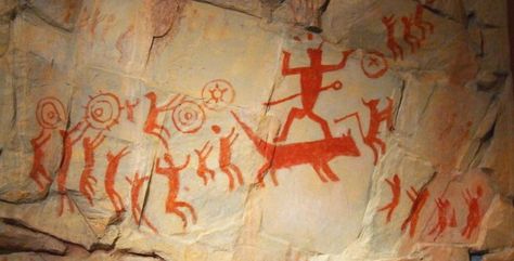 Huashan Rock Painting Nainsukh Paintings, Bhutanese Traditional Painting, Prehistoric Art Cave Painting, Stone Age Art Cave Painting, Stone Age Cave Paintings, Paleolithic Art, Lion And The Mouse, Travel Brochure Template, Art Sites