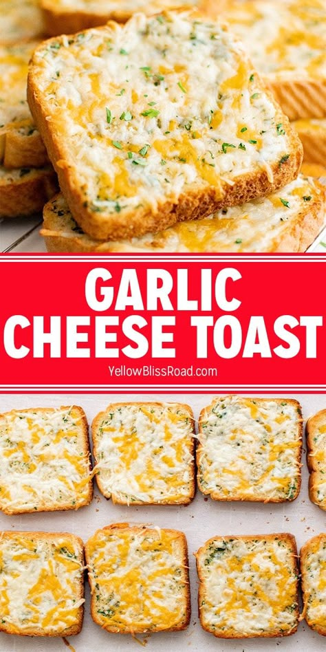 Garlic Cheese Toast With Bread, Diy Texas Toast Garlic Bread, Garlic Cheese Butter, Diy Garlic Toast, Pizza On Garlic Toast, Homemade Garlic Toast With Bread, Diy Cheesy Garlic Bread, Garlic Bread Using Sandwich Bread, Garlic Parmesan Toast