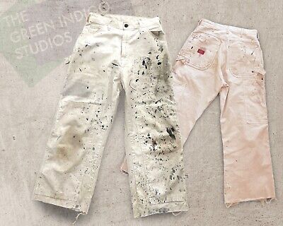 ad eBay - Vintage Dickies Jeans Work Pants Size 29.5 X  22 White Denim Paint Splatter - Buy Now, click the link (eBay) Denim Paint, Paint Splatter Jeans, Dickies Jeans, Dickie Jeans, Vintage Dickies, Clothing Jeans, Painted Denim, Jeans Women, Paint Splatter