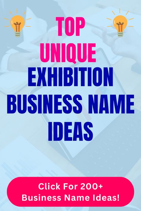 Looking for unique Exhibition business name ideas? Check out our list of top unique, funny, cute and catchy Exhibition business names in our blog post! Exhibition Name Ideas, Unique Names For Business, Business Exhibition, Unique Business Names, Ideas Name, Exhibition Company, Name Idea, Business Name Ideas, Twitter Ads