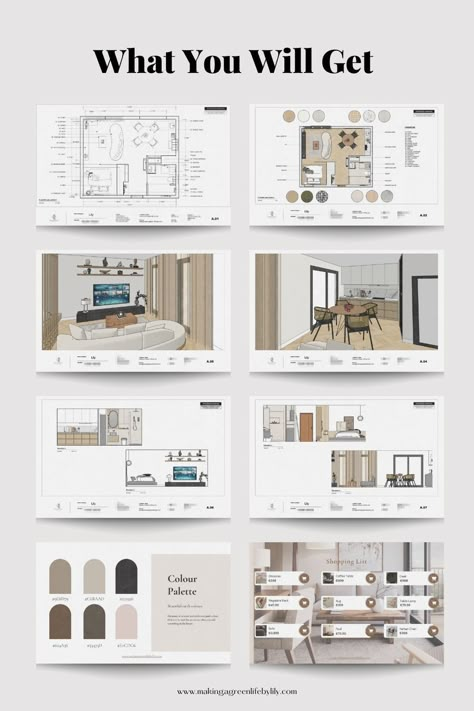 Interior Design Home Studio, Use Of Space In Interior Design, Japanese Interior Design Moodboard, Scandinavian Interior Luxury, Scandinavian And Japanese Interior, Japandi Furniture Mood Board, Interior Design Steps, Interior Styling Moodboard, Minimalist Moodboard Interior Design