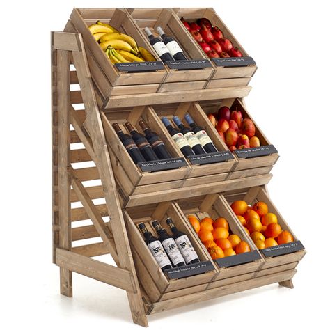 bd008-1m-Multi-tier-stand Dispensary Design, Wine Shop Interior, Distilling Equipment, Shop Shelving, Vegetable Shop, Grocery Store Design, Wine Stand, Supermarket Design, Fruit Shop