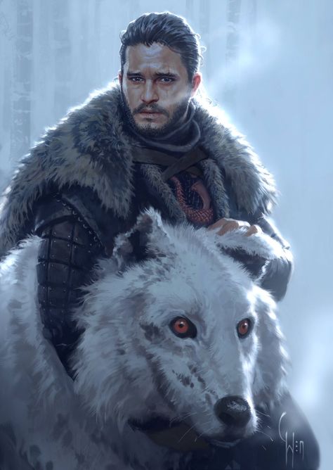 Jon Snow And Ghost, Jon Snow Art, Game Of Thrones Poster, Got Art, Game Of Thrones Artwork, Kit Harrington, John Snow, Got Game Of Thrones, Asoiaf Art