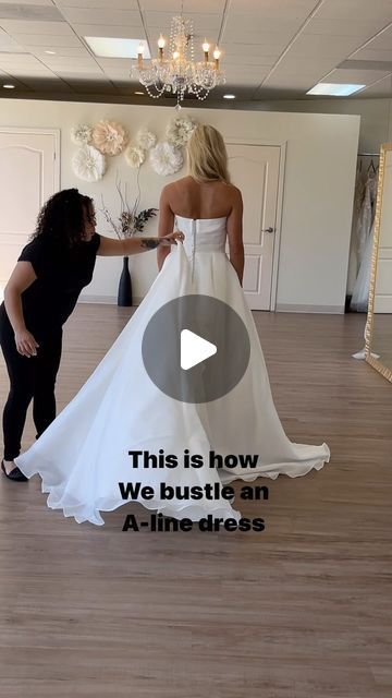 Flares bridal on Instagram: "💫 A wedding dress bustle is a practical feature set up in alterations. It’s meant to lift the train of your wedding gown giving you the freedom to move around and dance during your reception." Types Of Bustles Wedding Dresses, How To Bustle A Wedding Dress, Wedding Dress Train Bustle, Wedding Gown Bustle, Wedding Dress Back, Dress Bustle, Wedding Dress Bustle, Wedding Dress Train, A Wedding Dress