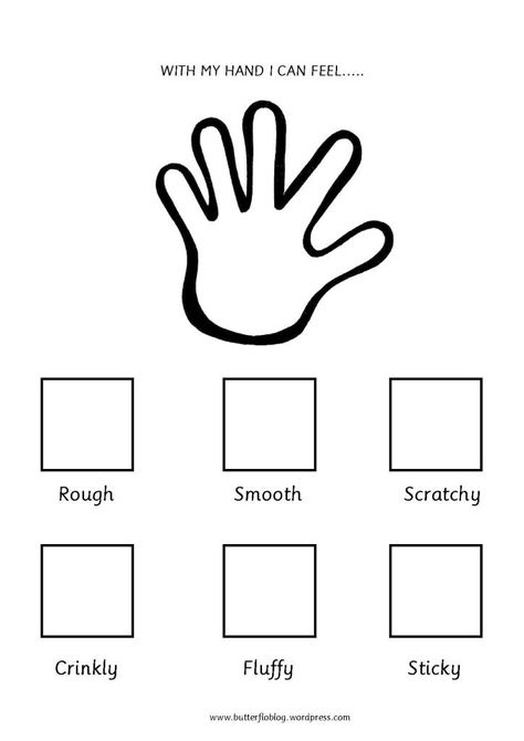 The Five Senses (Touch) – Butterflo Kids Five Senses Kindergarten, 5 Senses Worksheet, Five Senses Worksheet, Five Senses Preschool, Preschool Activity Sheets, 5 Senses Activities, Senses Preschool, My Five Senses, Senses Activities