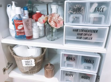 Kmart Kitchen Hack Storage Ideas, Kmart Bathroom, Under Bathroom Sink Storage, Bathroom Under Sink Organization, Sink Makeover, Kitchen Organizing Ideas, Under The Sink Storage, Under Bathroom Sink, Bathroom Under Sink