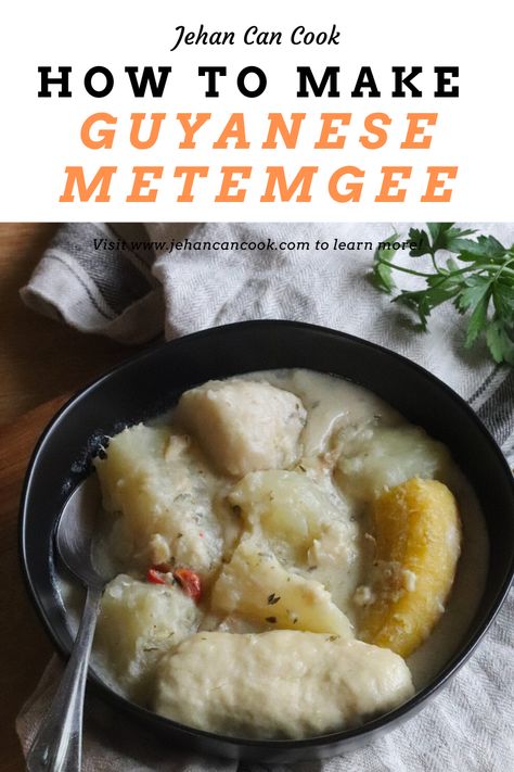 Guyanese Metemgee Recipe, Guyanese Stew Chicken Recipe, Guyana Food Recipes, Metemgee Recipe, Guyanese Garlic Pork Recipe, Guyanese Quotes, Guyanese Recipes Guyana Food, Guyanese Bake Recipe, Guyana Recipes