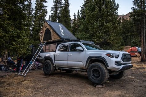 Tacoma Roof Top Tent, Tacoma X Runner, Truck Life, Tent Material, Tacoma Truck, Rooftop Tent, Telescopic Ladder, Pre Runner, Sun Roof