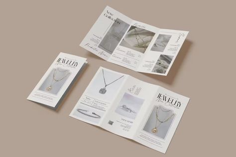 Jewelry Collection Trifold Brochure, Print Templates ft. fashion & sale - Envato Elements Event Brochure, Pamphlet Design, Brochure Print, Blog Video, Music Logo, Sale Flyer, Trifold Brochure, Music Design, Brochure Design Template