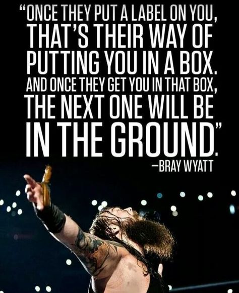 One of the better recent Bray Wyatt quotes. Pro Wrestling Quotes, Bray Wyatt Quotes, Wwe Quotes Motivation, Wwe Quotes, Wwe Bray Wyatt, Diego Sanchez, Sugar Ray Leonard, Wyatt Family, Ray Leonard