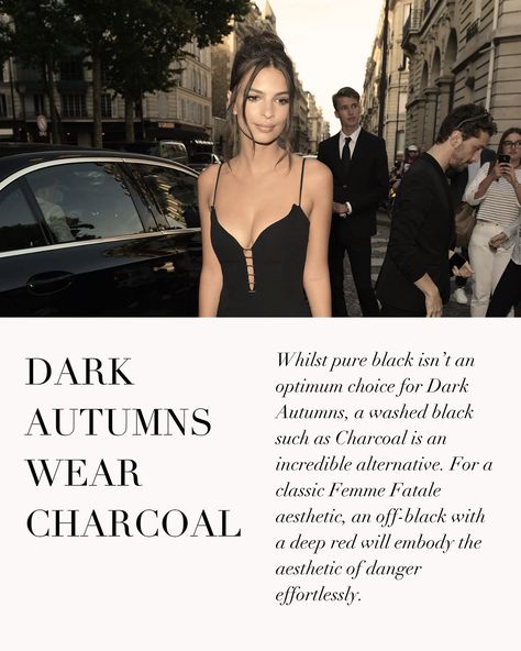 Exploring style aesthetics within the Autumn Palette in colour analysis 🍂 . #coloranalysis #colouranalysis #autumnpalette #softautumn #trueautumn #deepautumn #darkautumn #coloranalyst #haileybieber Dark Autumn Dramatic, Soft Dramatic Dark Autumn, Dark Autumn Color Season, Dark Autumn Palette Outfit, Dark Autumn Aesthetic, Soft Autumn Deep, Spoiled Girl, Deep Autumn Color Palette, Colour Season