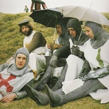 Monty Python Funny, 3d Puppet, Excalibur 1981, Monty Python Holy Grail, British Comedy Films, Monty Python Flying Circus, Athena Dress, Eric Idle, Michael Palin