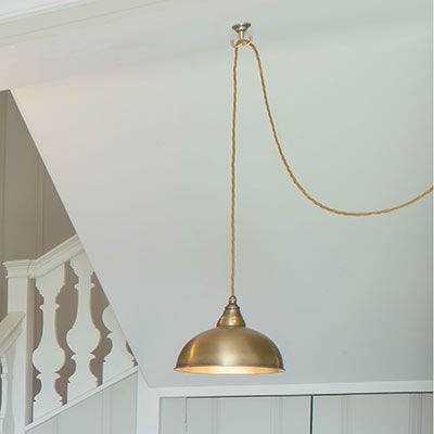 Brass Pendant Flex Ceiling Hook | Swag A Ceiling Light | Jim Lawrence Swag Pendant Light, Family Room Lighting, Angled Ceiling, Ideal House, Bedroom Pendant, Dining Room Pendant, Swag Light, Basket Lighting, Salon Ideas